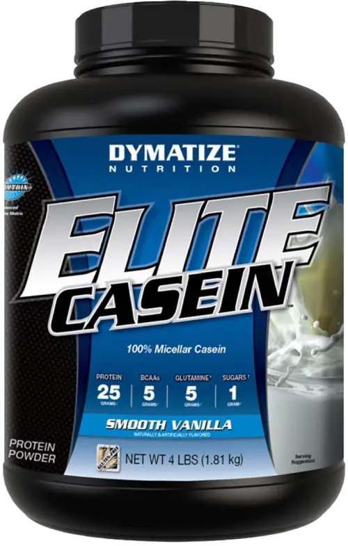 a tube of Dymatize Nutrition Elite Casein