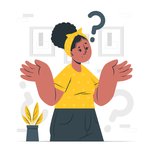 illustration of a woman confused